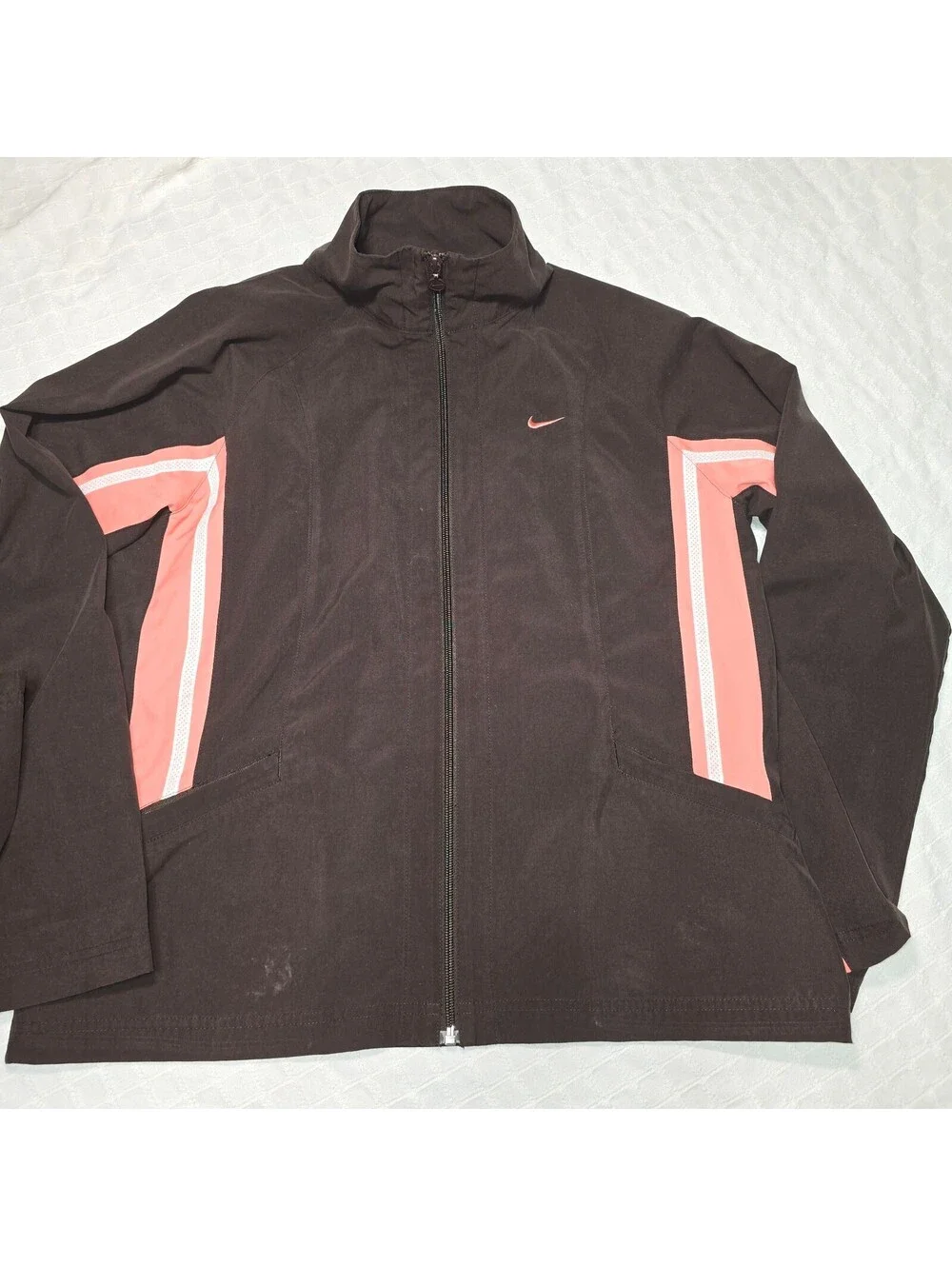 Vtg 2000s Nike Tracksuit Matching Set Brown Pink Y2K Streetwear Silver Tag Large